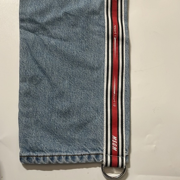 MSGM RIBBED MSGM LOGO LIGHT BLUE WASHED JEANS SIZE 24 - Picture 7 of 12